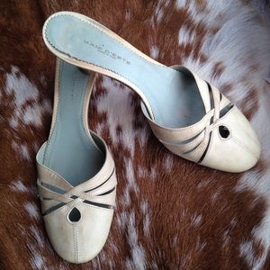 Made in Italy Cream Leather Mules